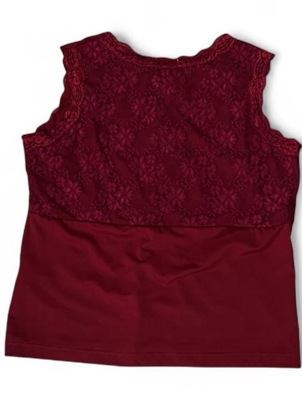 Size Large Dark Red Beaded Lace Tank Top - Picture 3 of 6